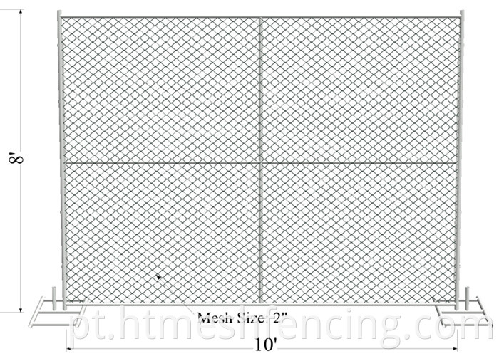 Hot mergulhado galvanizado Link de cadeia temporária Cerca móvel para venda